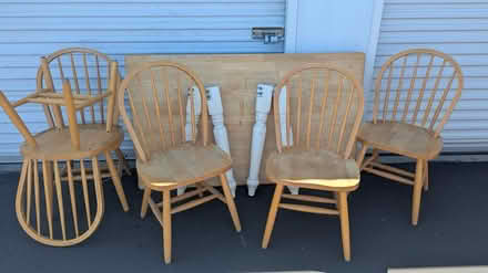 Photo of free Wooden Dining Table w/ Chair Set (San Mateo) #2