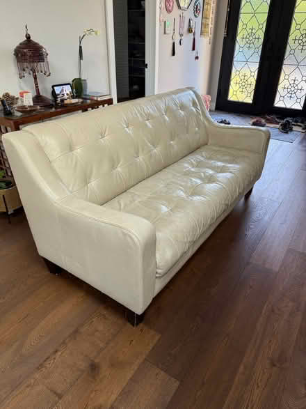 Photo of free Leather couch (Saratoga) #1