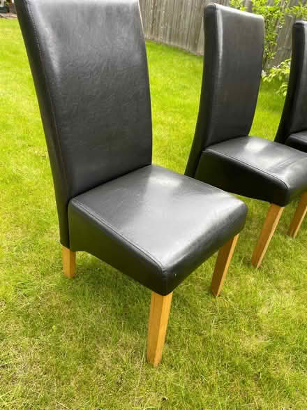 Photo of free 4 faux leather black chairs (Eastern Green CV5) #2