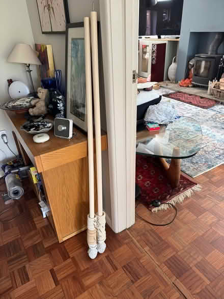 Photo of free Curtain poles and fittings. White/cream colour (Barton-on-Sea BH25) #1