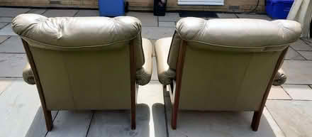 Photo of free Pair of very comfy leather look armchairs (Whitegrove RG42) #2