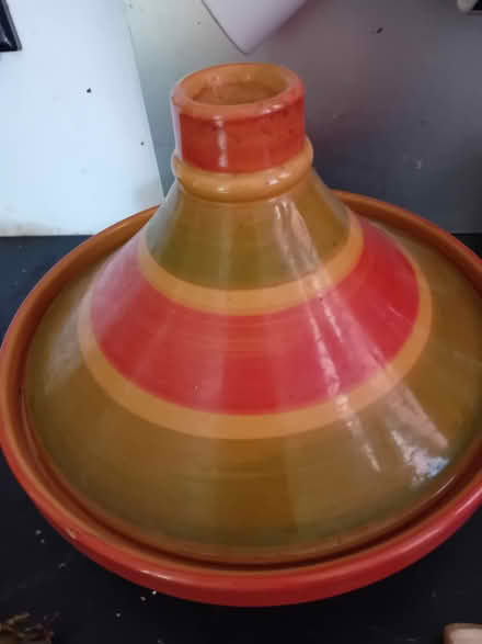 Photo of free Striped ceramic tagine pot (BH9) #1
