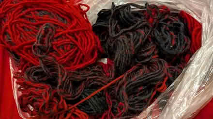 Photo of free Chaotic bag of red and black yarn (Roxbury Crossing) #1