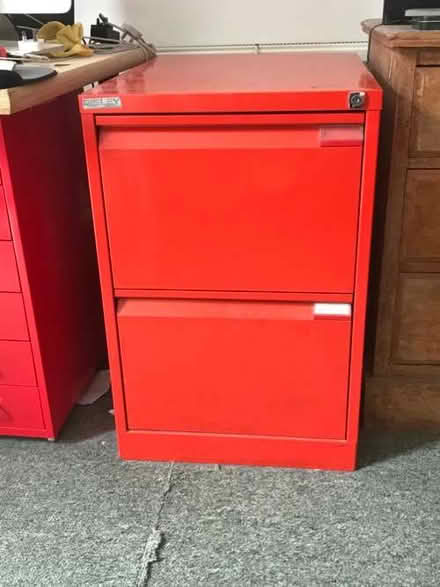 Photo of free Filing Cabinet - Red Metal (E8) #1