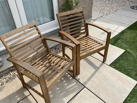 Photo of free 2 Hardwood garden chairs (Bolton le Sands LA5) #2