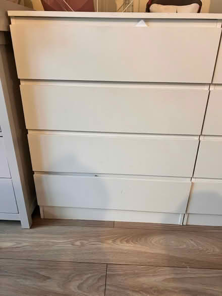 Photo of free 3 small Chest of 4 drawers white (Cr7 8lw) #1
