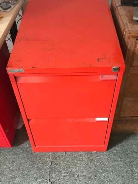 Photo of free Filing Cabinet - Red Metal (E8) #2