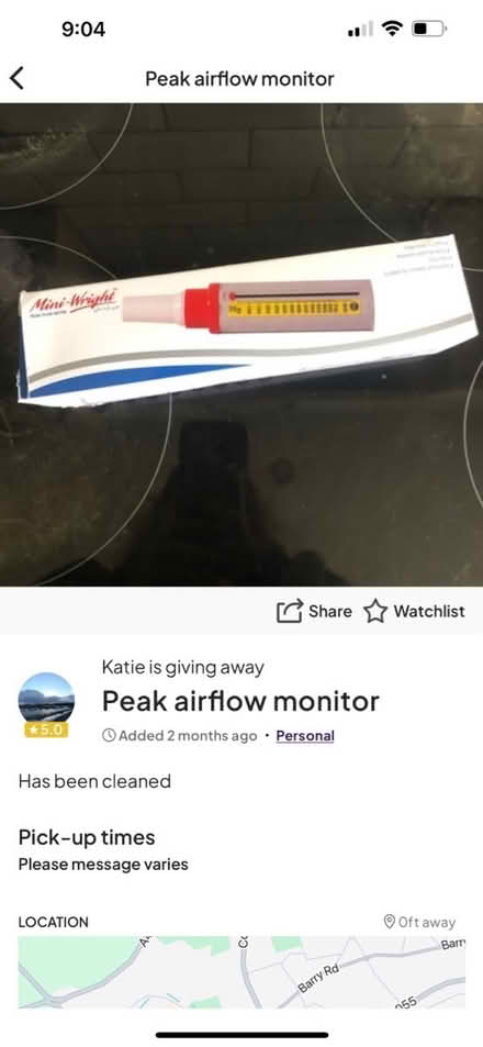 Photo of free Peak airflow monitor (Barry CF62) #1