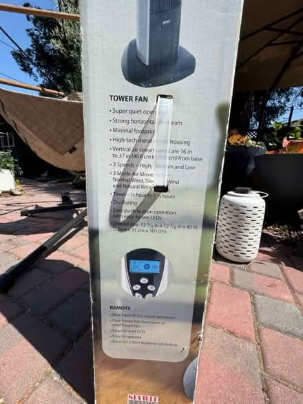 Photo of free Slimline tower fan (Cherry Chase Sunnyvale) #4