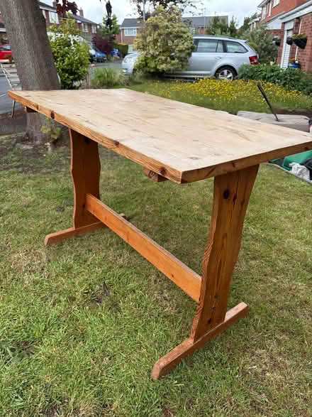 Photo of free Pine wooden table (Lymm) #2