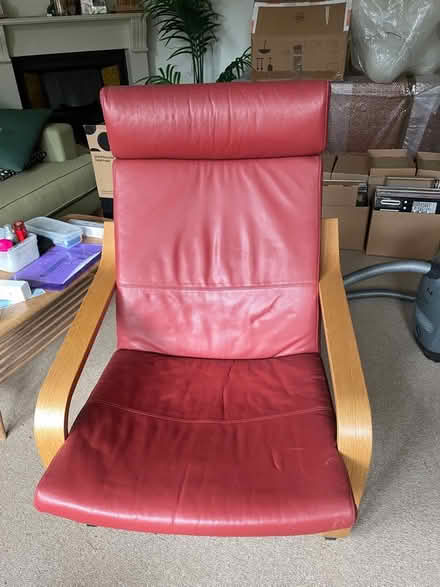 Photo of free Leather armchair. Red. Ikea. (Crouch End N8) #2