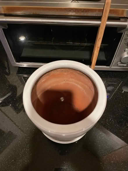 Photo of free Two White Plant Pots (Near 11 and Woodward) #3