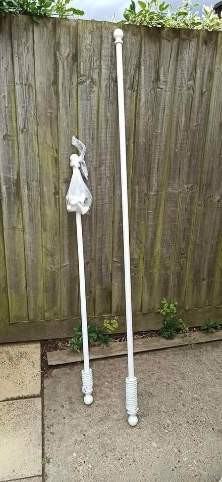 Photo of free 2 White courtain rods (Orton Wistow, Peterborough) #1