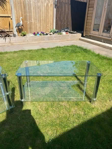 Photo of free Glass tv stand and coffee table (Wallasey) #1