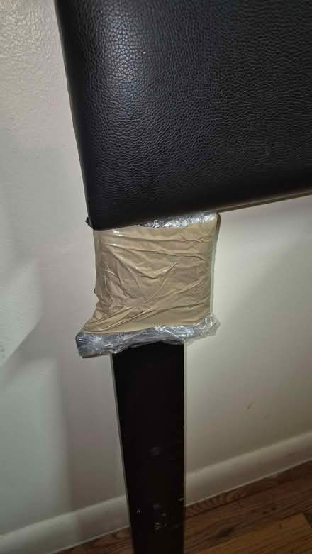 Photo of free Black leather headboard & bed frame (Harlem 10027) #2