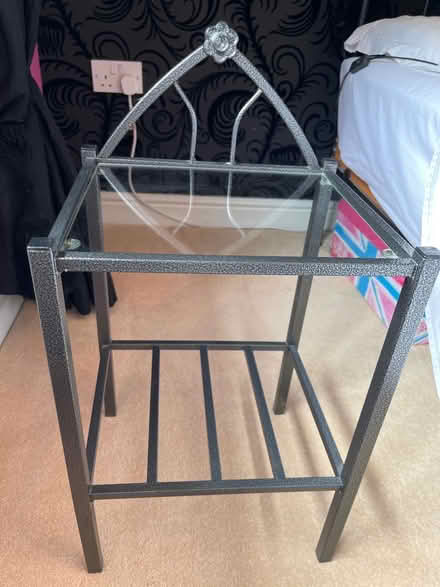 Photo of free 2 x bedside tables, metal and glass (Langstone) #1