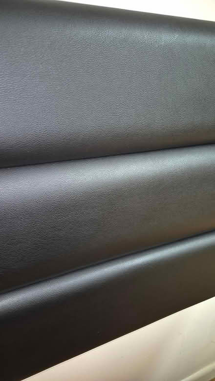 Photo of free Black leather headboard & bed frame (Harlem 10027) #4