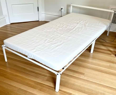 Photo of free steel bed frame with 3-in. mattress (Stevens) #1