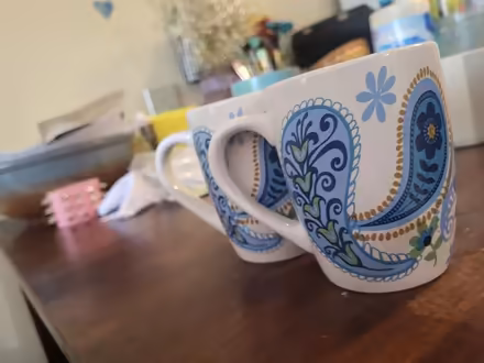 Photo of free two blue paisley coffee mugs (Near Downtown Ypsilanti) #1