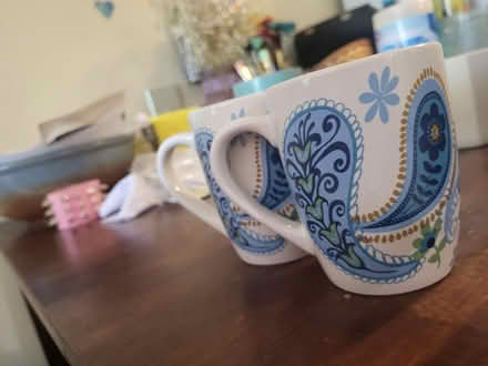 Photo of free two blue paisley coffee mugs (Near Downtown Ypsilanti) #1