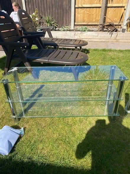 Photo of free Glass tv stand and coffee table (Wallasey) #2