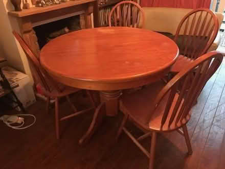 Photo of free Solid wood extendable table and set of 4 chairs. (Malvern Link WR14) #1