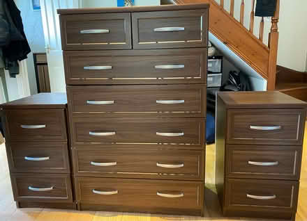 Photo of free Chest of drawers and 2 side tables (Backwell (BS48)) #1