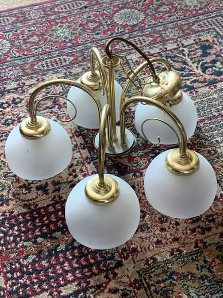 Photo of free Brass and glass light fitting (Rearsby LE7) #1