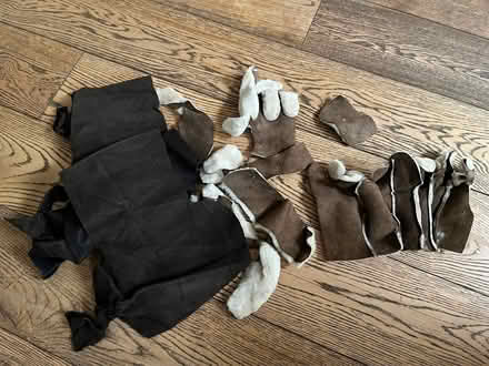 Photo of free Remnants of dark brown faux suede and sheepskin (Teddington TW11) #1