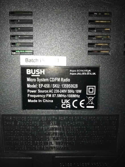 Photo of free Bush PrettyPink CD/radio micro system (Malvern Link WR14) #2