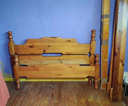 Photo of free wooden double bed frame & slats (Potters Bar EN6) #3