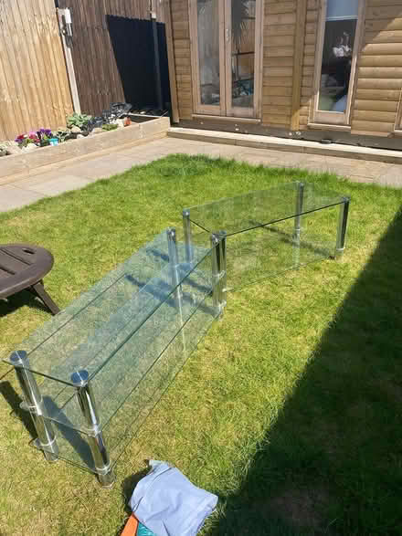 Photo of free Glass tv stand and coffee table (Wallasey) #3