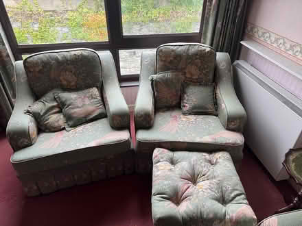 Photo of free 3 seater sofa, armchairs & stool (Terenure) #2