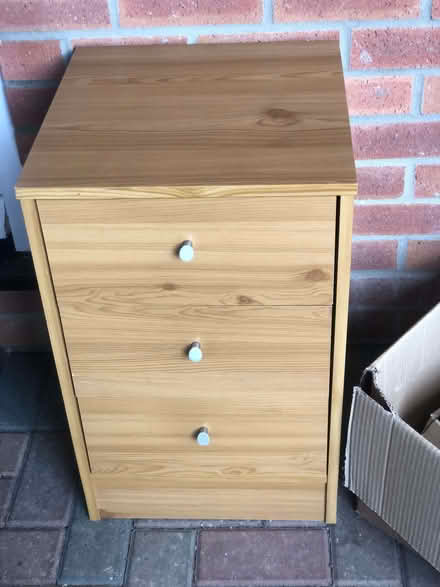 Photo of free 3 drawer bedside cabinet (Wood Farm OX3) #1