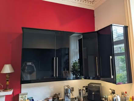 Photo of free Black gloss kitchen wall cabinets (Bellevue EH7) #1