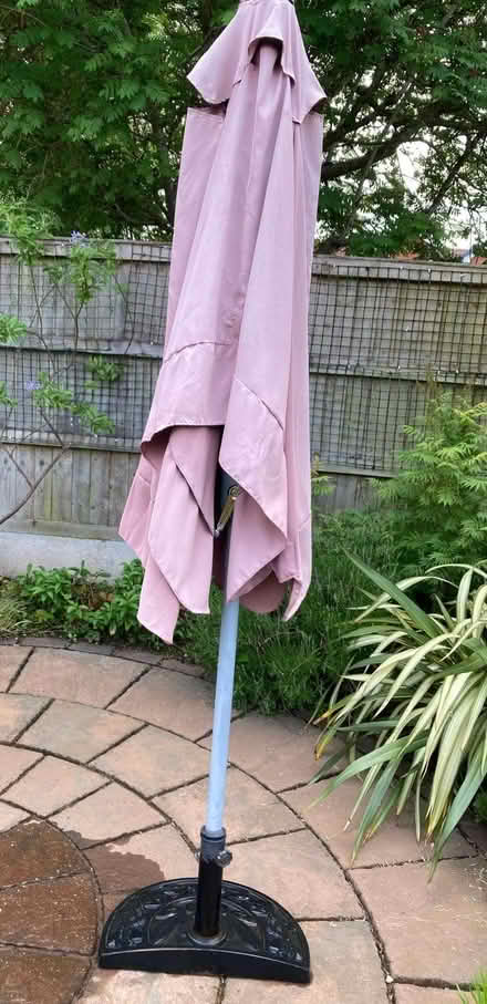Photo of free Garden Parasol with Half Moon Cast Iron Base (Monkspath B90) #2
