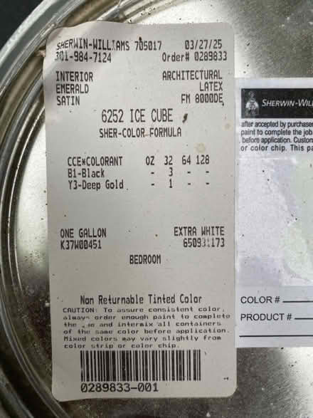 Photo of free 1 Gal., New, SherwinWilliams Paint (Wooton High School) #2