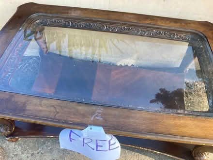 Photo of free Solid wood coffee table with glass (Los Altos ca) #1