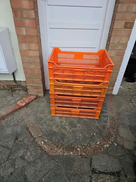 Photo of free Four strong orange stackable crates (Potters Bar EN6) #1