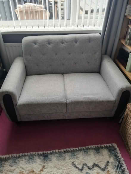 Photo of free Small 2 seater grey sofa (Durham) #3