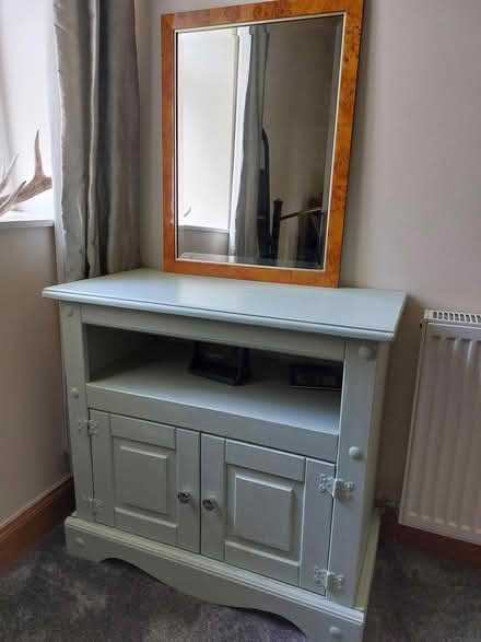 Photo of free Green wooden cabinet (Roughpark, Strathdon) #1
