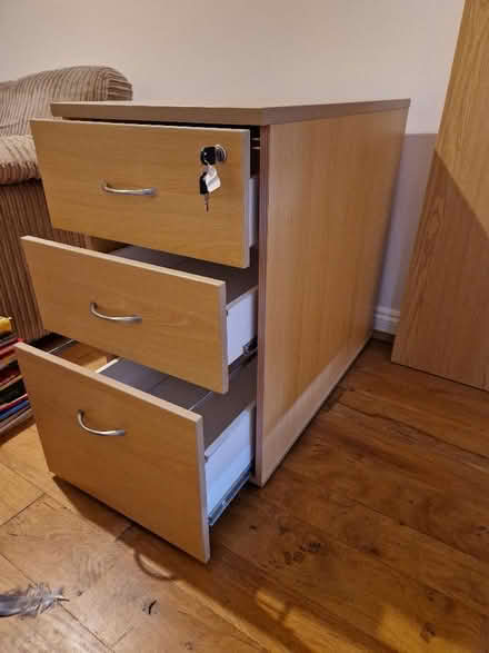 Photo of free Light pine filing drawers with key (Abingdon OX14) #1