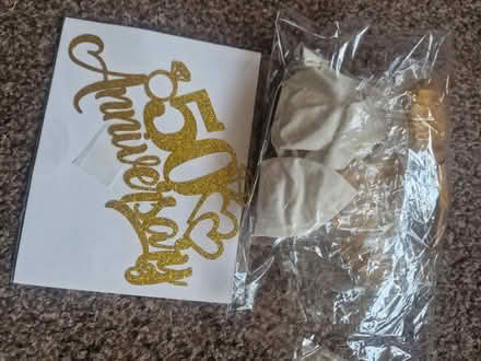 Photo of free Golden wedding anniversary balloons and cake topper (Micklefield HP13) #1