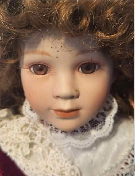 Photo of free Porcelain Doll- red gown w/umbrella (Gwynn Oak MD) #3