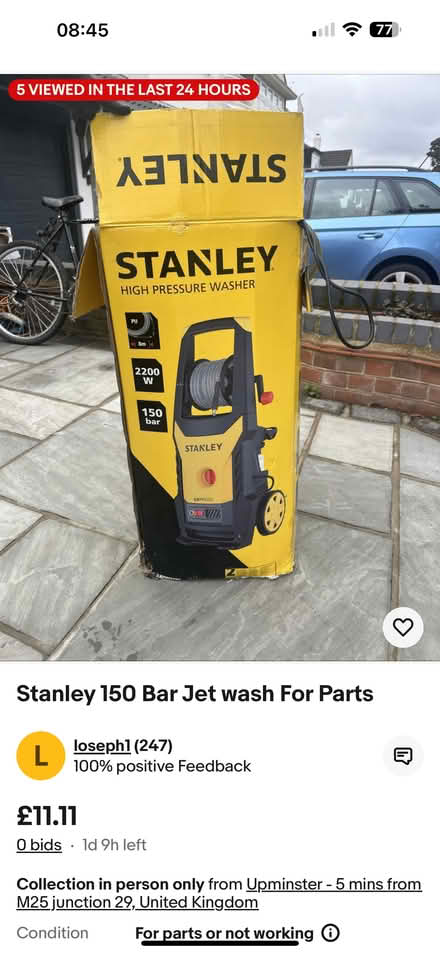 Photo of free Stanley jet wash - jet leaks needs repairing (Upminster RM14) #2