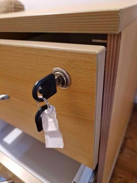 Photo of free Light pine filing drawers with key (Abingdon OX14) #2