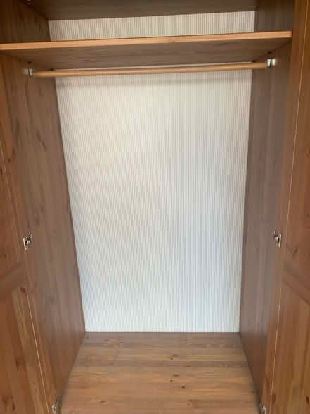 Photo of free IKEA wooden double wardrobe (G43 2SY) #3
