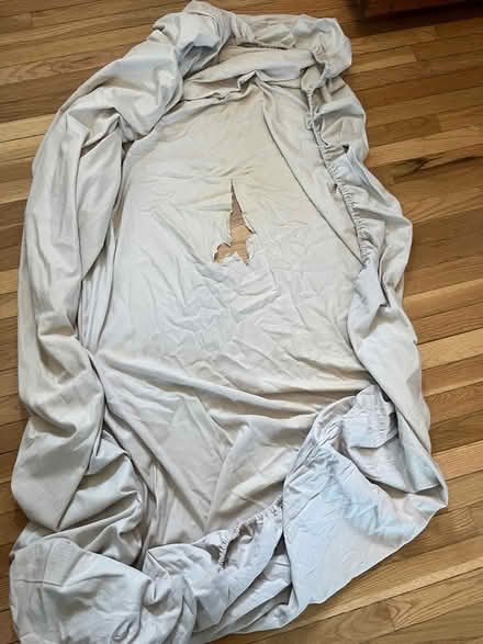 Photo of free Torn cotton Twin Queen fitted Sheet (199 Southern Heights Blvd SR) #1