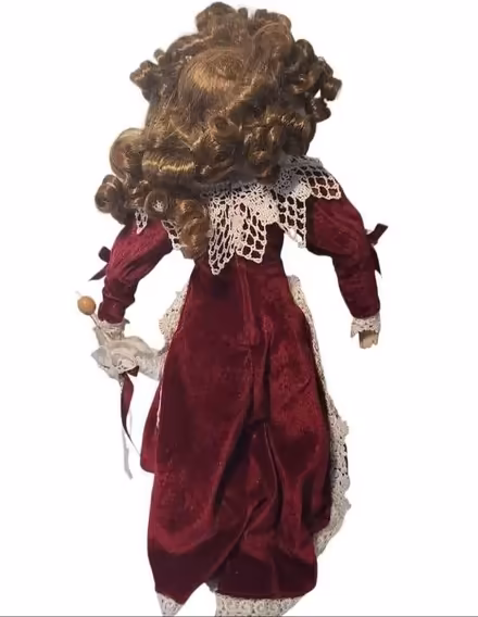 Photo of free Porcelain Doll- red gown w/umbrella (Gwynn Oak MD) #2