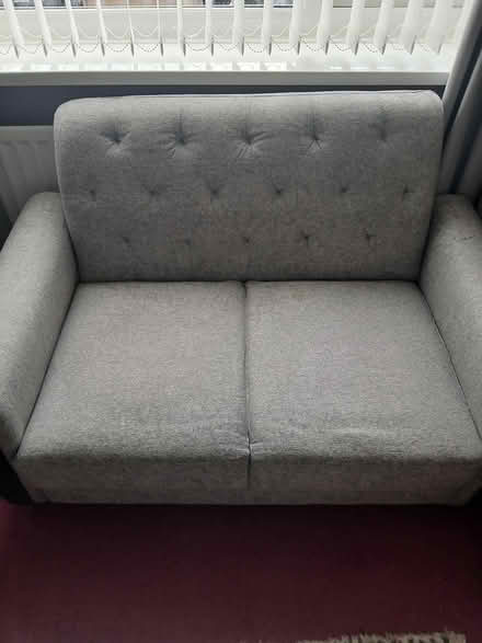 Photo of free Small 2 seater grey sofa (Durham) #1
